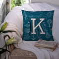 thumbnail image 3 of Monogram Letter Sea Doodles Alphabet Fabric Decorative Pillow, 3 of 4