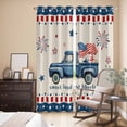 thumbnail image 3 of Kitchen Curtains 84 Inch Length 2 Panels, Independence Day Grommets Window Treatment Curtain, Blue Truck Firework Star Blue Red Flag Thermal Curtains Drapes for Living Room/Bathroom, 3 of 9
