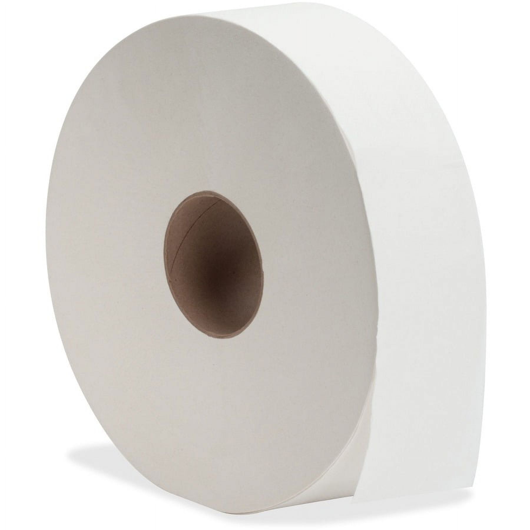 Genuine Joe Jumbo Jr Dispenser Bath Tissue Roll - 2 Ply - 3.50" X 2000 Ft - 12" Roll Diameter - White - Fiber - Septic Safe, Sewer-safe, Perforated - For Bathroom - 6 / Carton
