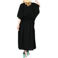 thumbnail image 4 of HAPPY BAY Women's Loungewear Relaxed Fit Caftan Long Robe Sleepwear 3X-4X Smokey-AC493, 4 of 4
