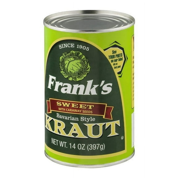 Frank's Sweet Bavarian Style Kraut, 14 OZ (Pack of 24)