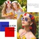 thumbnail image 4 of Diadema de cristal elástica con flores del 4 de julio, diadema hippie hawaiana floral con collar del Día de la Independencia, pendiente de borla patriótica, gafas de sol con bandera para fiesta, 4 of 5