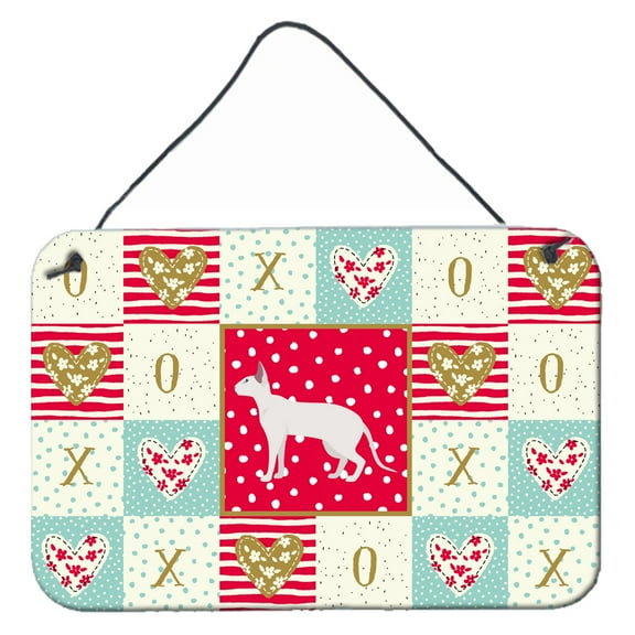 Carolines Treasures CK5676DS812 Peterbald 1 Cat Love Wall or Door Hanging Prints 8x12 multicolor