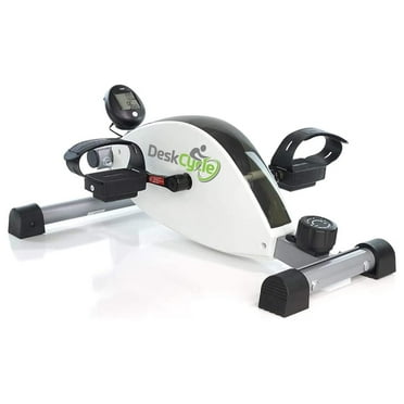 Under Desk Bike Pedal Exerciser - Stationary Bikes for Home & Office - Standard and Adjustable Height Versions White Adjustable Height