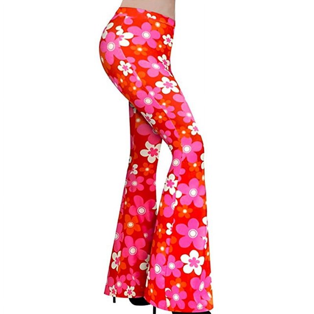 Printemps Été Europe et États-Unis Pantalon Évasé vintage Imprimé Mode
