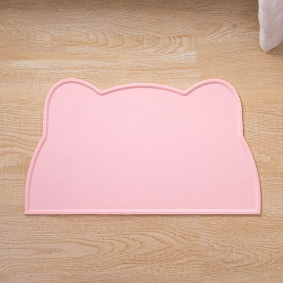 YMJ Silicone Pet Food Mat, Waterproof Non-Slip Pet Feeding Placemat for Floor Protection, Easy to Clean Cat and Dog Bowl Tray, 18" x 9.8"