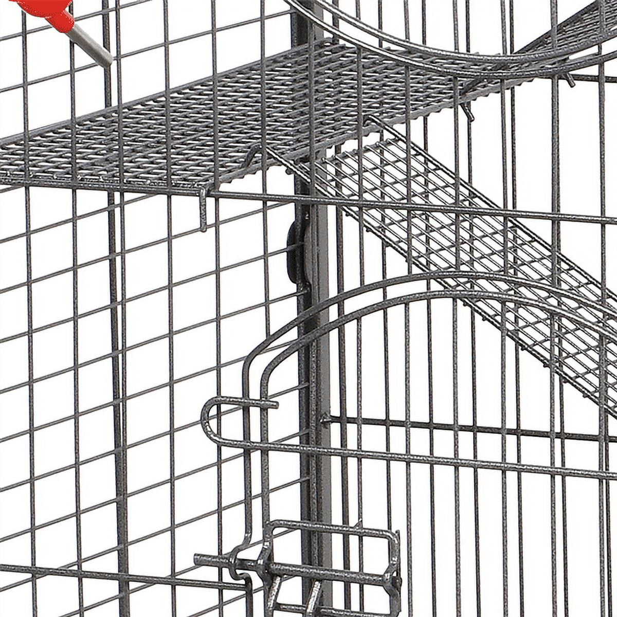 Alden Design 37"H Metal 4-Tier Rolling Large Small Animal Cage,Black