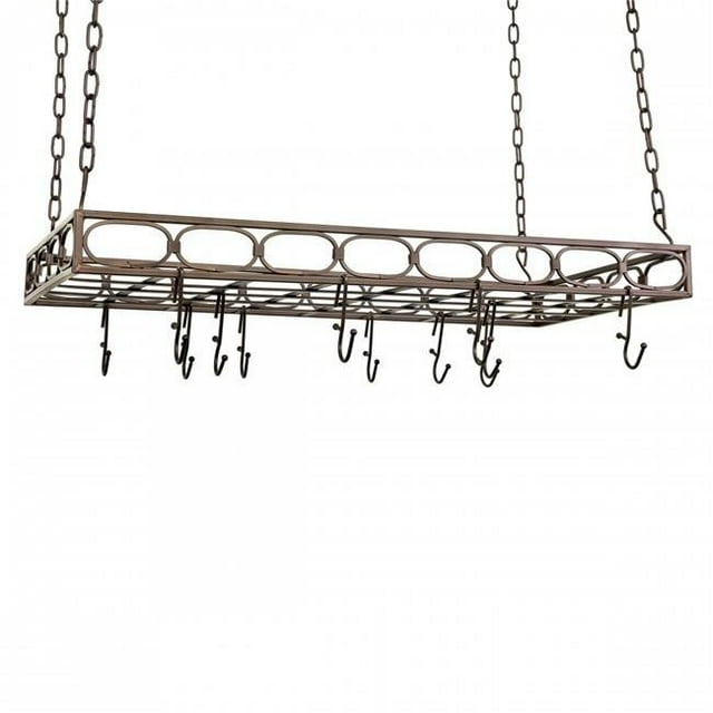 Porte-pot Rectangulaire avec 16 Crochets et 44 ; Bronze Huilé
