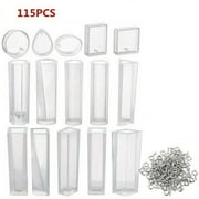 Casting Storage Accessories Craft Bracelet Resin Crystal Glue Jewelry Tools Set Jewelry Making Kit DIY Decoration Silicone Mold A 115PCS