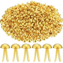 200 Pcs Paper Brass Fasteners Brass Brads Round Fasteners for Craft Art Crafting School DIY Supplies(0.3 x 0.6 Inch,Golden)