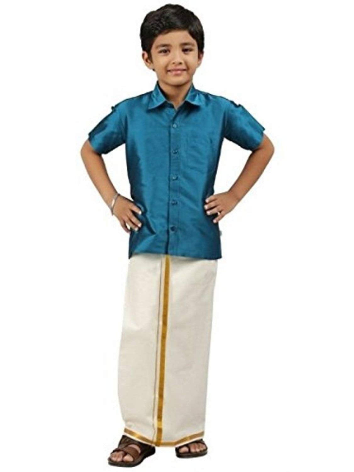 Cellora Little-Stars-Indian-Kids-Dhoti-Shirt-Set-Boys-Kurta-Ethnic-Wear-Designer  Maroon 