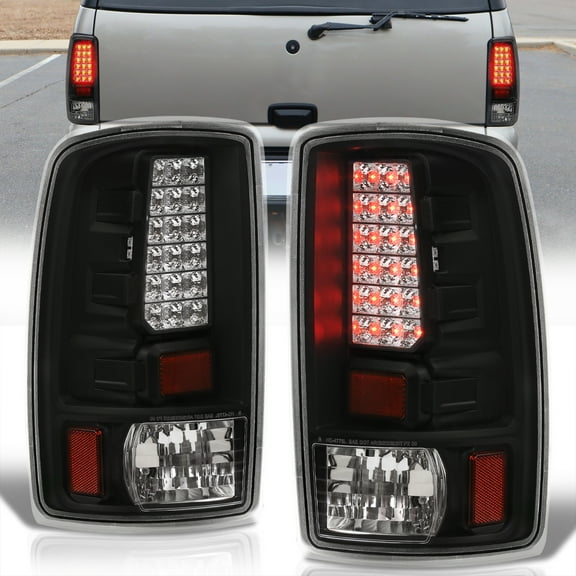 AJP Distributors Black Housing Clear LED Tail Lights Brake Stop Lamps Set Compatible/Replacement For Chevrolet Suburban Chevy Tahoe GMC Yukon XL 2000 2001 2002 2003 2004 2005 2006 00 01 02 03 04 05 06