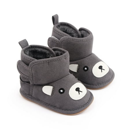 

Baby Boys Girls Bear Head Boots Infant Non-Slip Soft Sole Winter Snow Boots Crib Shoes