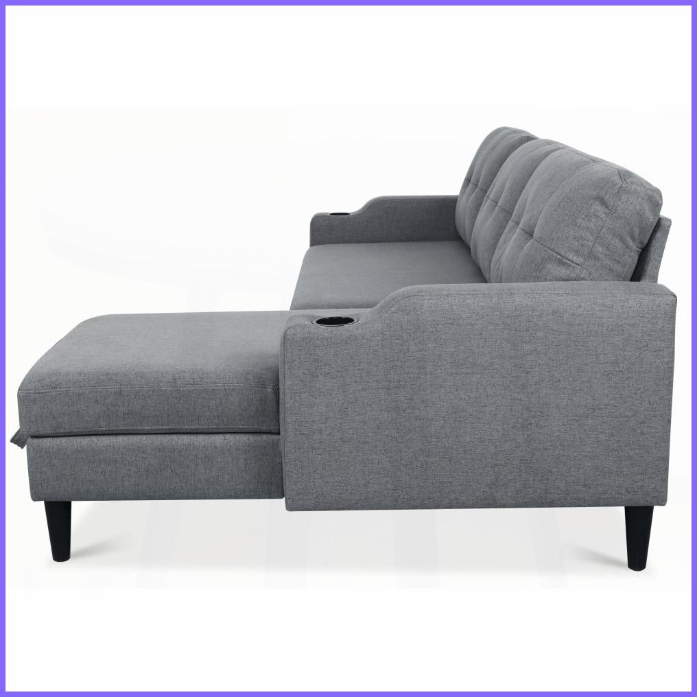 Modern Fabric Loveseat Sofa for Living Room with Built-in Storage