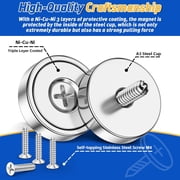 Grtard 4 Pack Neodymium Cup Magnets, 30LBS Holding Force Strong Rare Earth Magnets with Heavy Duty Countersunk Hole and Stainless Screws for Refrigerator,Office and Garage