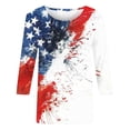 thumbnail image 3 of GERsome 4th of July T-Shirt for Women 3/4 Sleeve Crewneck American Flag Tshirt Funny USA Stars Stripes Patriotic Graphic Tee S-5XL, 3 of 3