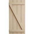 thumbnail image 2 of Ekena Millwork 22"W x 30"H Rustic Four Board Joined Board-n-Batten Rough Cedar Faux Wood Shutters w/Z-Board (Per Pair), Primed Tan, 2 of 10