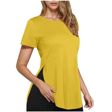 Posijego Women's Athletic Tee Short Sleeve Shirts Soft Workout Tops Slim Gym Running Yoga T-Shirts