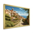thumbnail image 2 of Designart "Coastal Charm Italian Village I" Landscapes Framed Wall Art Decor - Global Green Landscape Italy Entryway Framed Wall Art, 2 of 6