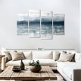 thumbnail image 3 of Elephant Stock Horizon Abstract Wall Art - Horizontal Multi Panel Canvas - Living Room Wall Decor - Abstract Multi Panel - Blue And Gray Decor By Stephane Fontaine - 75" x 48", 3 of 8