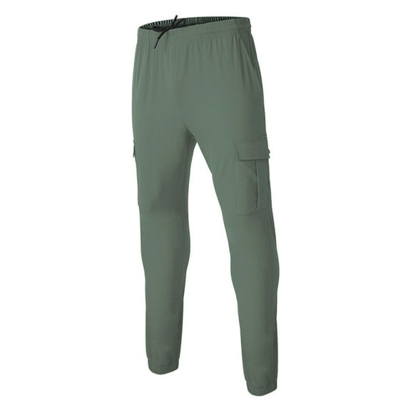 GA WEIHUA Men's Regular Tapered Cargo Pant Cargo Athletic Jogger Pants Outdoor Work Hiking Pants Tapered Stretch Twill Work Pants with Multi Pockets ,Green,M