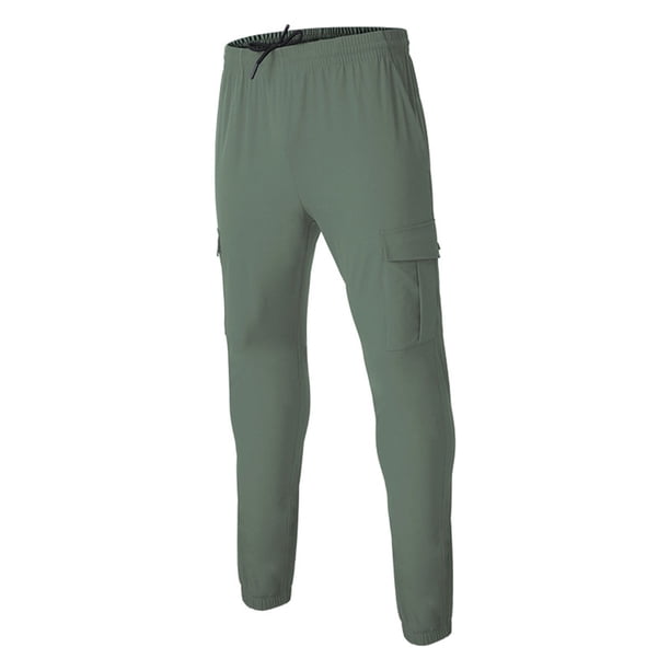Pantalones largos para hombre, pantalones de trabajo para exteriores, para acampar, holgados, hasta el tobillo, deportivos, largos, para hombre