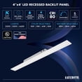thumbnail image 7 of LUXRITE 4FT x 4IN Recessed Backlit LED Panel Light, 4CCT, 18W-40W, Up to 4400LM, 110 Beam, Dimmable, 120-277V UL Listed, 7 of 7