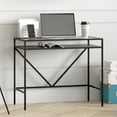 thumbnail image 2 of Evelyn&Zoe Baird Rectangular 36" Wide Desk with Metal Shelf in Blackened Bronze, 2 of 7