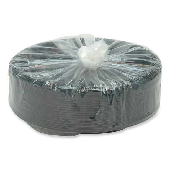 Pactiv Corp. YMI9E Meadoware Impact 8.9 in. dia Plastic Dinnerware, Plate - Black (400/Carton)