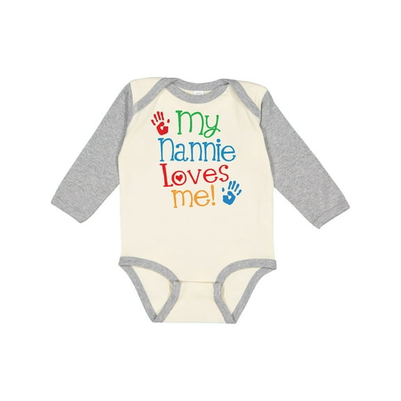 Inktastic My Nannie Loves Me Boys or Girls Long Sleeve Baby Bodysuit