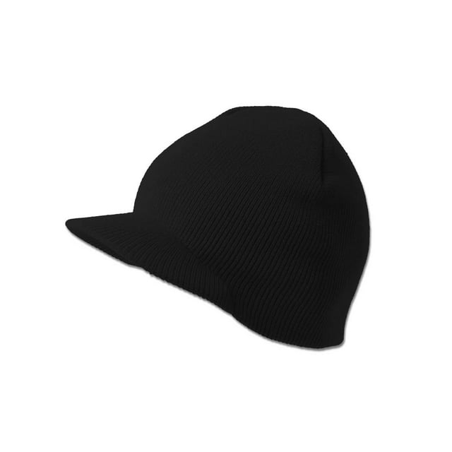 Nouveau Visière Bonnet d'Hiver Sans Manchette, Noir