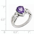 thumbnail image 2 of Beautiful Sterling Silver Rhodium-plated Amethyst & Diamond Ring, 2 of 2