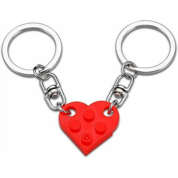 RUseeN Couples Matching Stuff Red Heart Keychain Gifts for Boyfriend Girlfriend Valentine's Day Gifts for Couple Best Friends Him Her
