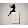 thumbnail image 1 of ShineGraphics Girl Woman Playing Violin Cute Funny Vinyl Decal Sticker for Light Switch Our Wall outlets, 1 of 3