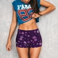 thumbnail image 3 of Fotbe Purple Snow Flakes Shorts Sin Costuras – Shorts Deportivos de Cintura Alta para Mujer, Elásticos para Gimnasio, Yoga, Running o Ciclismo-Large, 3 of 8