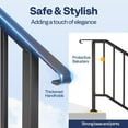 thumbnail image 2 of SPECSTAR 2-Pack Galvanized Steel Hand Rails for Outdoor Steps – 67.6" Curved Ends and Safety Balusters Exterior Railing Kit for Porch, Deck, or Indoor Stairs (6-Step, Black), 2 of 8