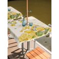 thumbnail image 2 of Outdoor Tablecloth with Umbrella Hole for Patio/Picnic/Party/Camping, Lemon Gnomes Waterproof Table Cloth Square Cover Washable, RusticSummer Tropical Fruits Lemon (54"x 54"), 2 of 8