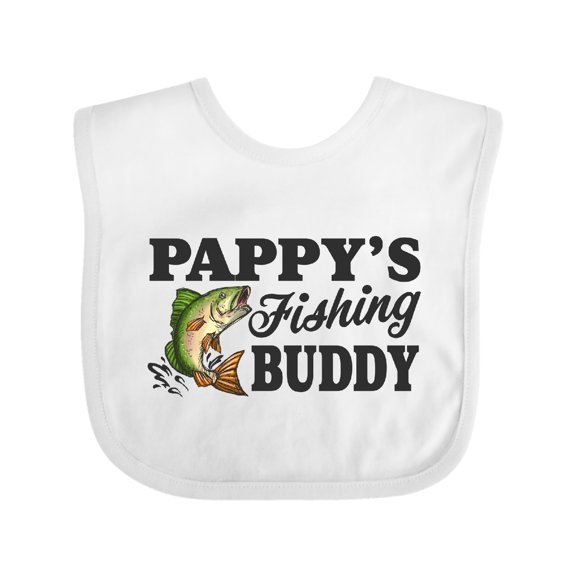 Inktastic Pappy's Fishing Buddy Boys Baby Bib