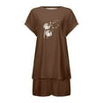 thumbnail image 3 of UANWENN Ensemble de Shorts pour Femmes Tenue Décontractée pour Printemps et Été Col Rond avec Cordon de Serrage pour Usage Quotidien et Assorti de Espadrilles Bikinis Grande Taille pour Femmes Maillots de Bain Deux Pièces pour Femmes, 3 of 3