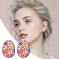thumbnail image 2 of Easter Egg Plastic Ear Studs Resurrected Rabbit Earrings Stainless Steel Ear Pins Resin Ear Clips, 2 of 9