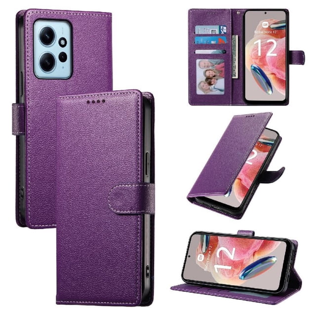 Funda para FOXDOCK Xiaomi Redmi Note 12 4G– Cuero Premium, 3 ranuras para tarjetas, Protección contra impactos