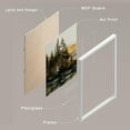thumbnail image 4 of PixonSign Framed Canvas Print Wall Art Set - Alpine Dawn Watercolor Mountain Range Landscape Posters - Set of 3 Nature Farmhouse Decor Vintage Pastel Wall Décor for Living Room - 11"x14" White, 4 of 5