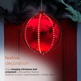 thumbnail image 5 of Alpine Corporation 13" Light-Up Hanging Ball Holiday Ornament, Red, 5 of 6