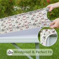 thumbnail image 6 of White Christmas Gnome and Light Pattern Square Fitted Tablecloth with Elastic Edge,Square Table Cover,Washable Elastic Table Cover for Home Kitchen Party Decor 34"x34", 6 of 6