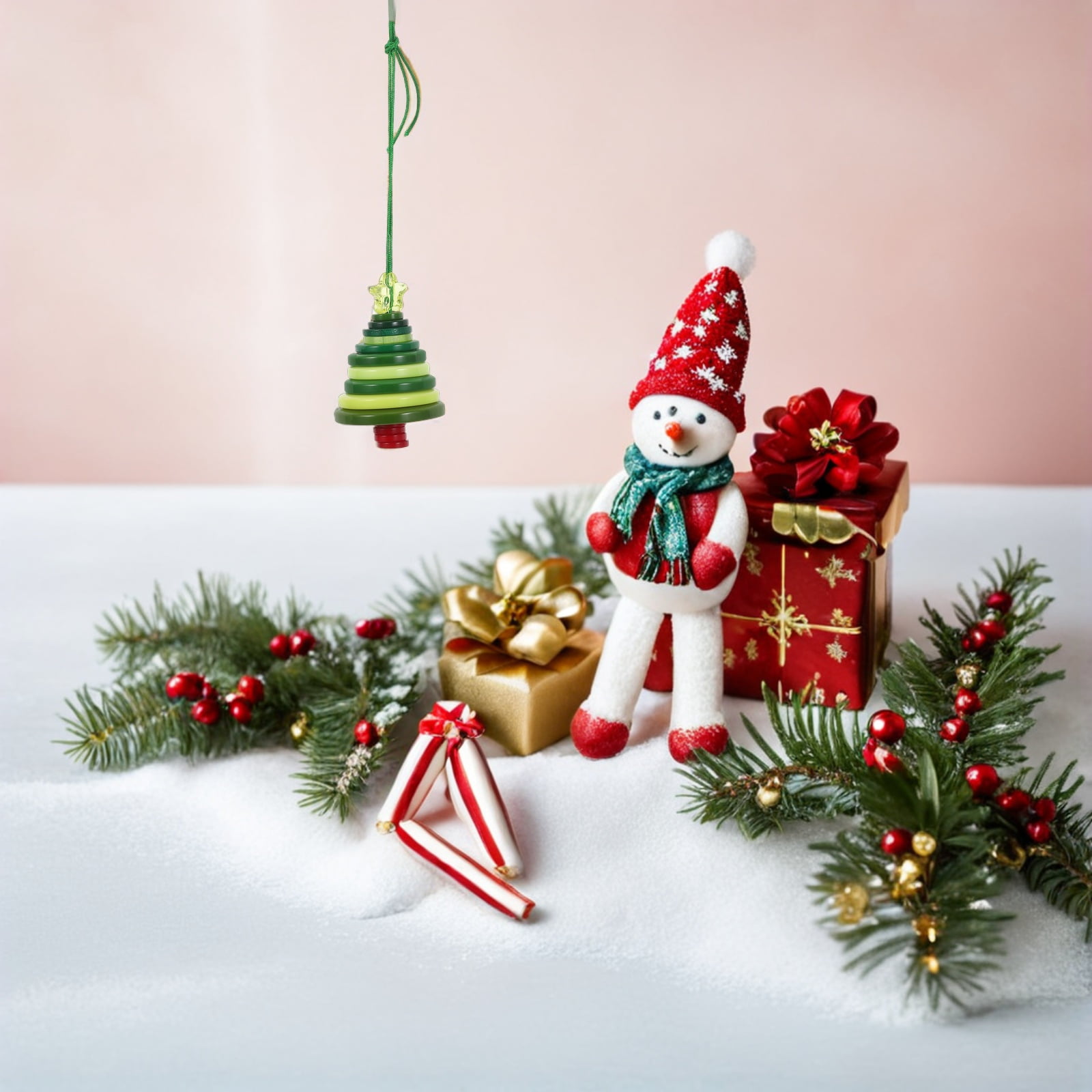 OUNONA Christmas Tree Ornament Kit, 1 Set Green Holiday Decorations for Crafting and Festive Season Fun