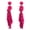 Fuchsia Magenta, variant on Handmade Beaded Red Solid Color Post Statement Earrings 4 Inch