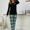 thumbnail image 4 of MecTo Women Pajamas Sets, Lady Paid Pants Long-Sleeved PJ, Green, 2 piece, Size L, 4 of 10