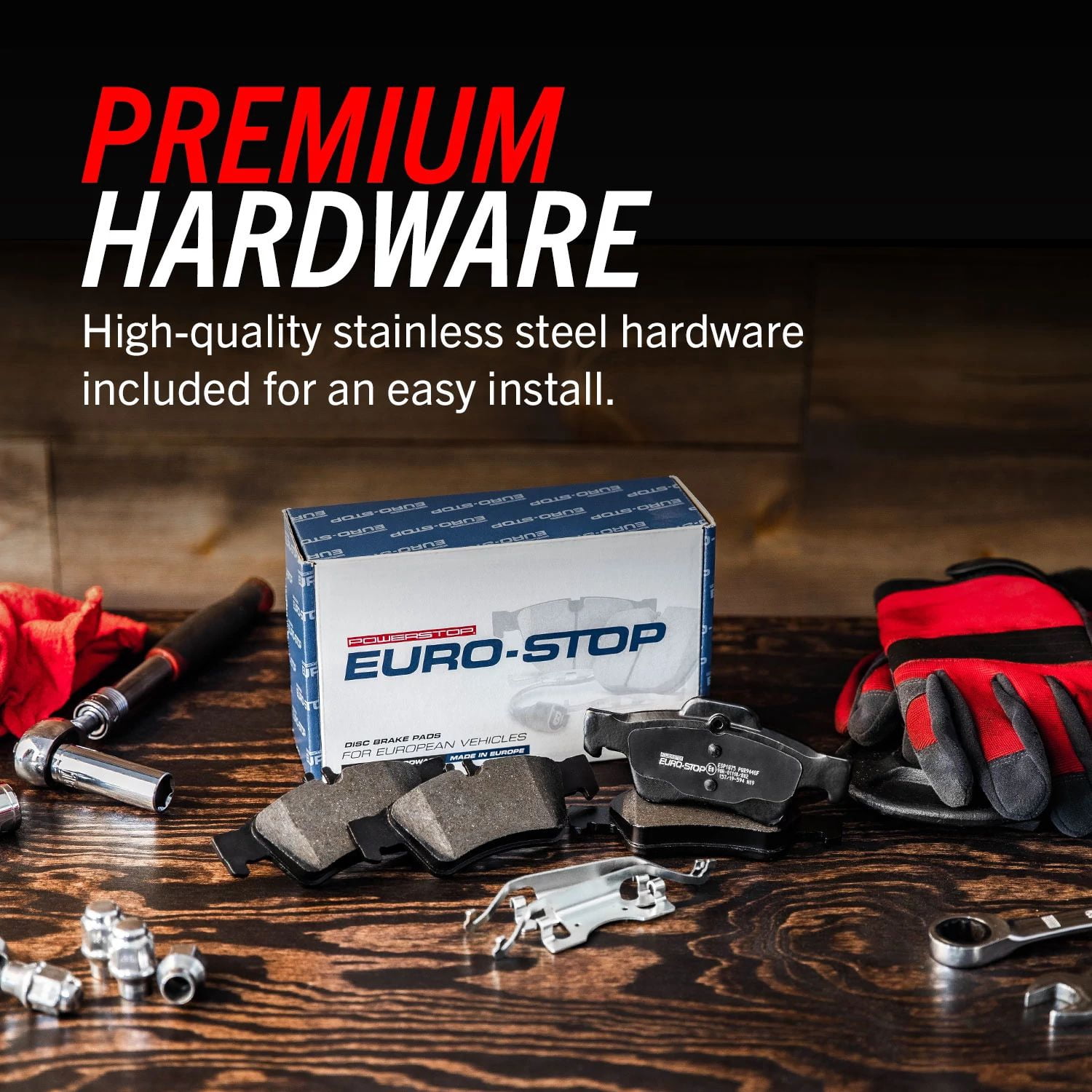 Power Stop Front and Rear Euro-Stop ECE-R90 Certified Brake Pad and Rotor Kit ESK5766