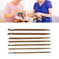 thumbnail image 4 of Rongfmy Ergonomic Crochet Hook Interchangeable Ginger Counting Crochet Set Long Cro-Hook Double-Ended Afghan Crochenit Hooks Set Crochet Needle, 4 of 8