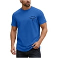 thumbnail image 2 of Black Shirts for Men Mens Cotton T Shirt Loose Fitting Short Sleeve Crew Neck Tee Graphic T-Shirts Casual Tops Blue M, 2 of 6
